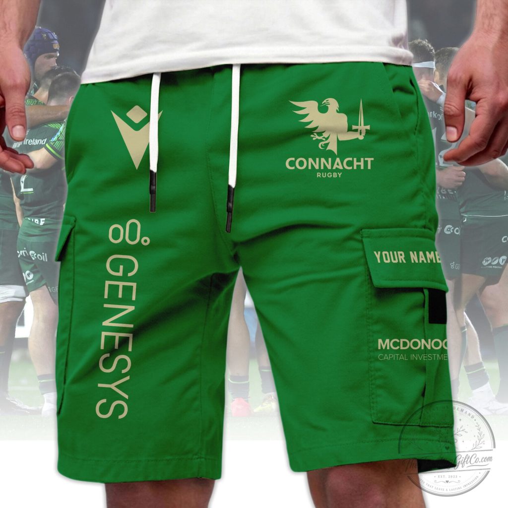 Connacht Rugby Genesys McDonogh Capital Investment Green Cargo Shorts Connacht Rugby Genesys McDonogh Capital Investment Green Cargo Shorts