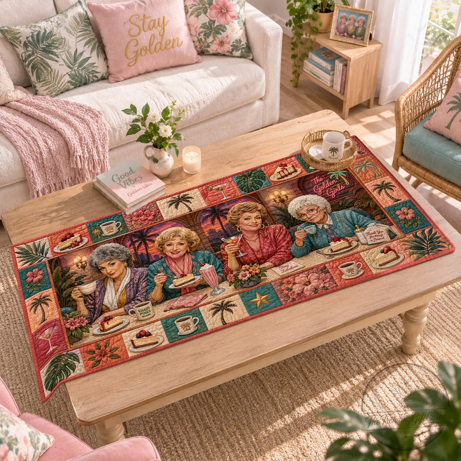 The Golden Girls Quilted Table Runner - Thank You For Being A Friend Dining Decor 5 The Golden Girls Quilted Table Runner - Thank You For Being A Friend Dining Decor