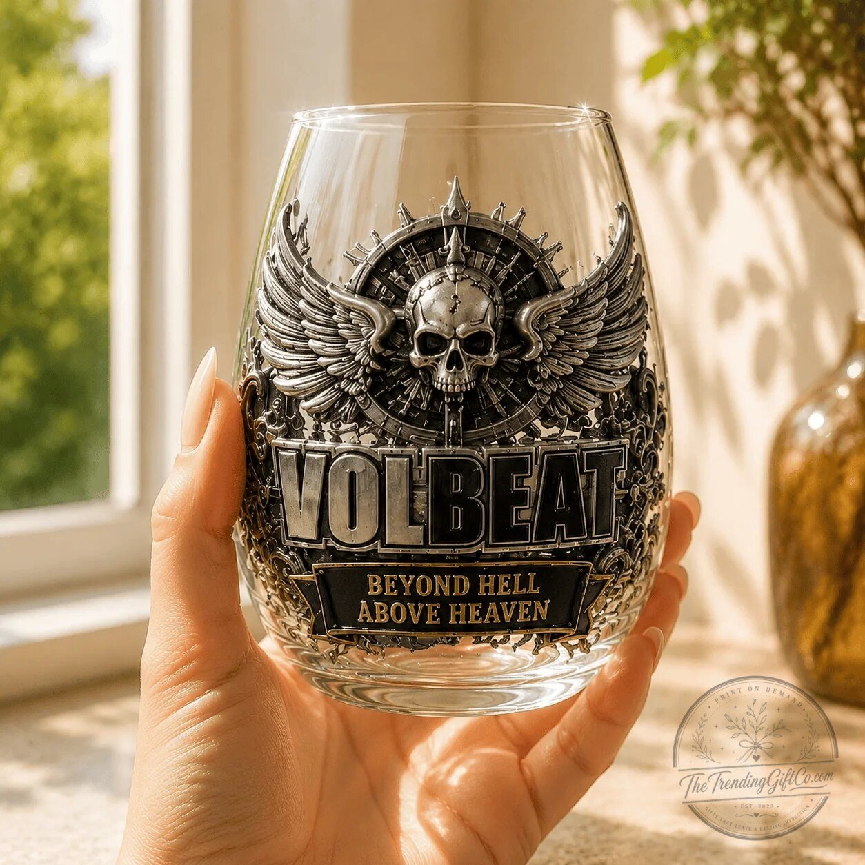 Volbeat Rock Band Music Album Art Stemless Wine Glass Set 5 Volbeat Rock Band Music Album Art Stemless Wine Glass Set