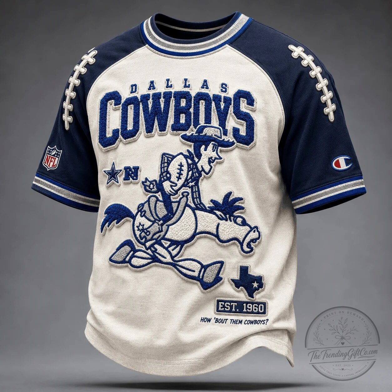 Dallas Cowboys Woody Toy Story Embroidered Football T-Shirt 4 Dallas Cowboys Woody Toy Story Embroidered Football T-Shirt