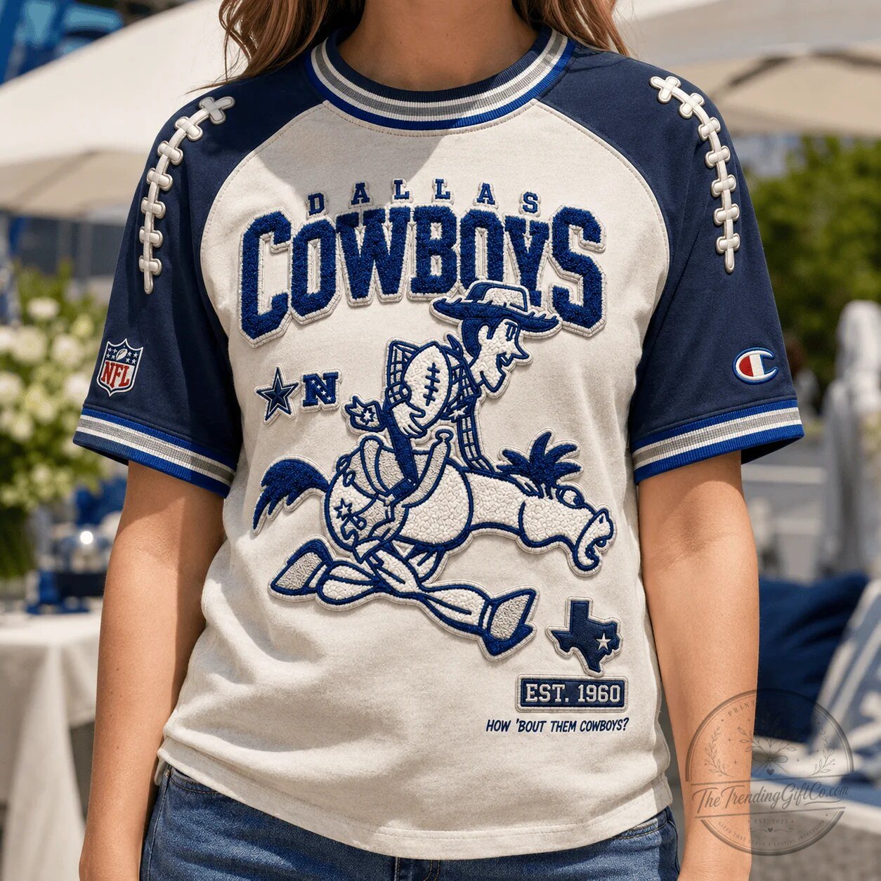 Dallas Cowboys Woody Toy Story Embroidered Football T-Shirt 5 Dallas Cowboys Woody Toy Story Embroidered Football T-Shirt