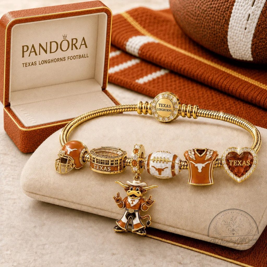 Pandora Texas Longhorns Football Charm Bracelet Set Pandora Texas Longhorns Football Charm Bracelet Set