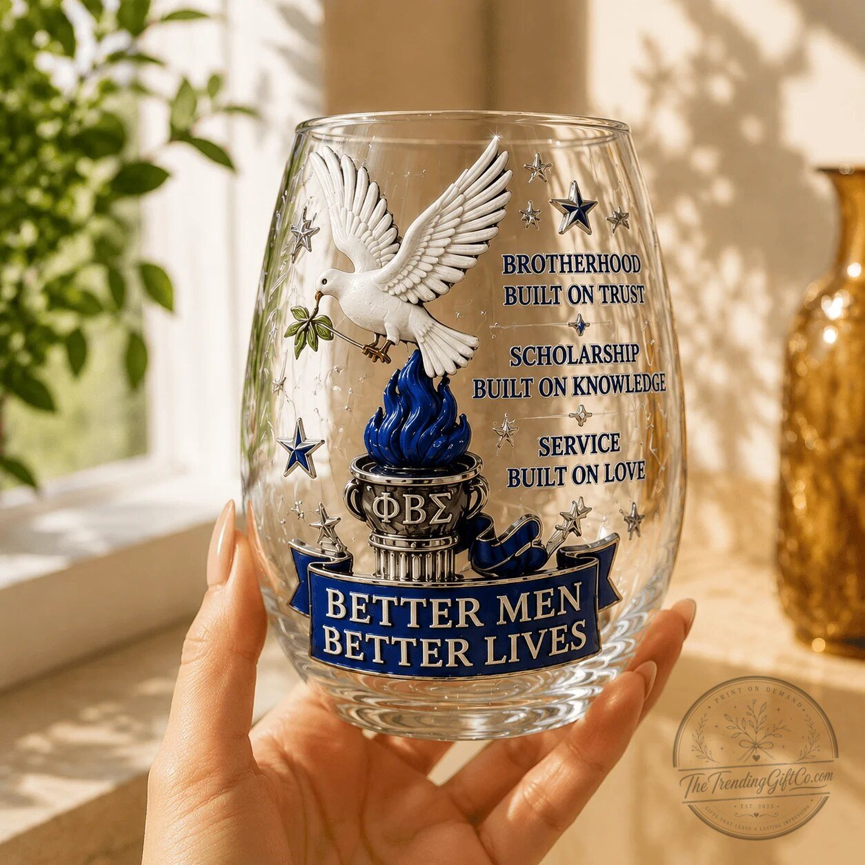 Phi Beta Sigma Fraternity Stemless Wine Glass Set 5 Phi Beta Sigma Fraternity Stemless Wine Glass Set