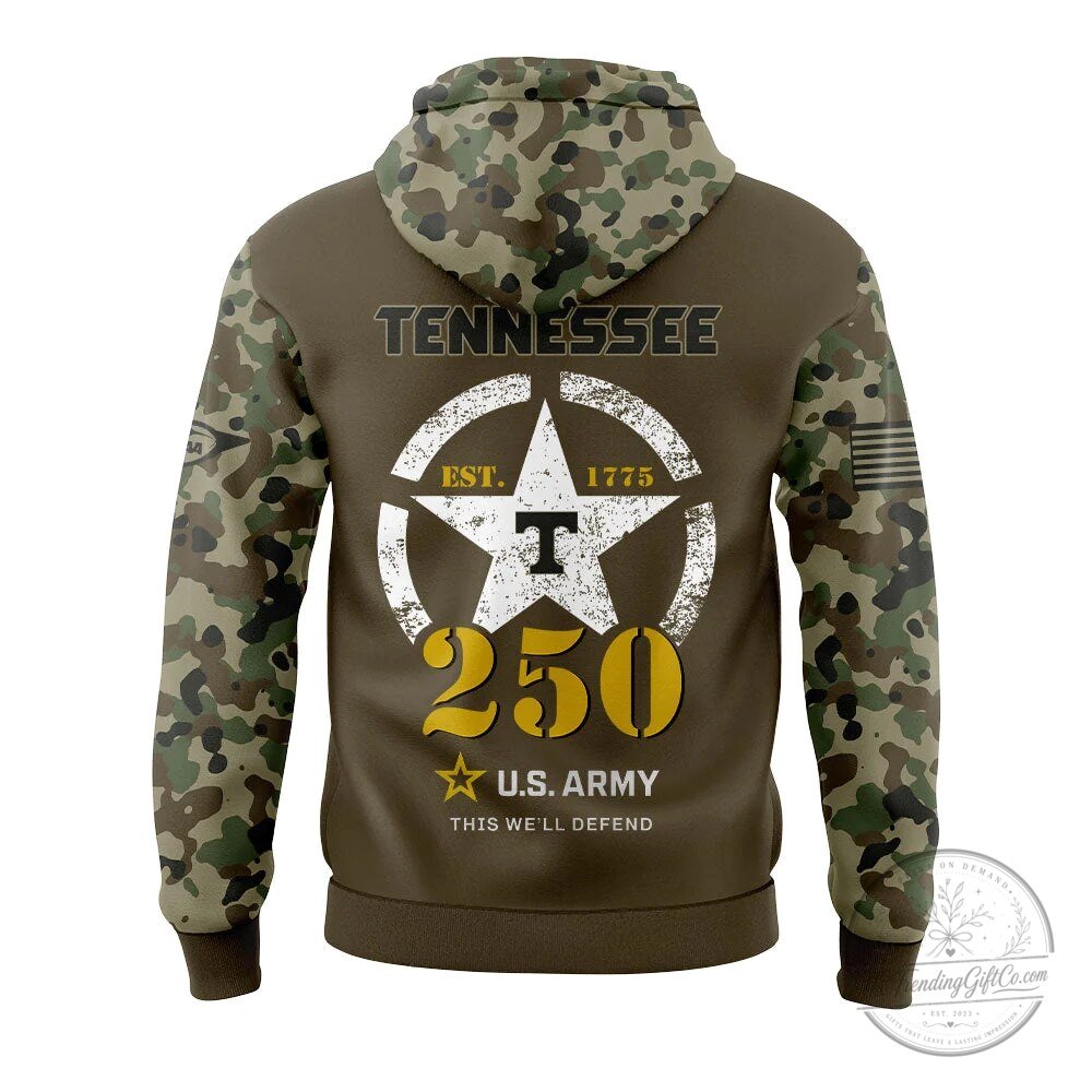 Tennessee Volunteers United States Army 250th Anniversary Camouflage Hoodie 7 Tennessee Volunteers United States Army 250th Anniversary Camouflage Hoodie
