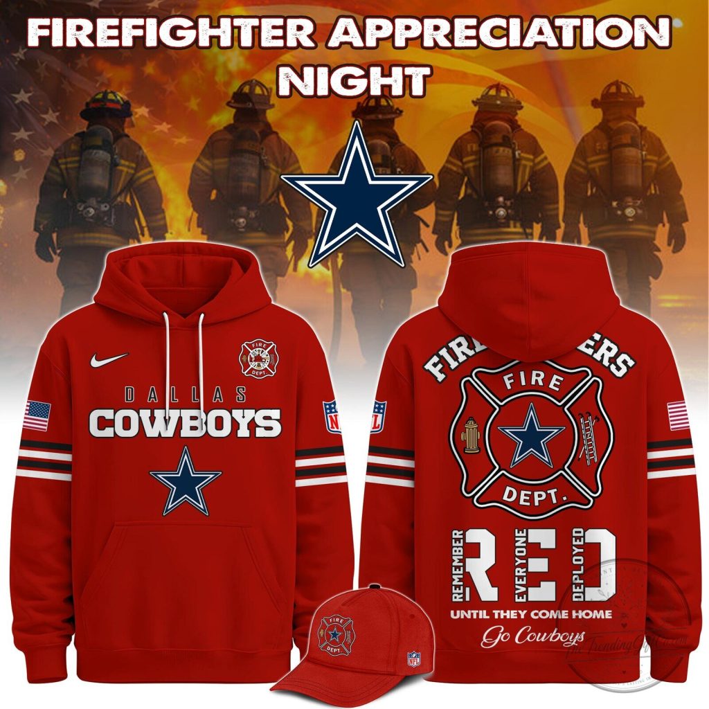 Dallas Cowboys Firefighter Appreciation Night Red Hoodie Dallas Cowboys Firefighter Appreciation Night Red Hoodie