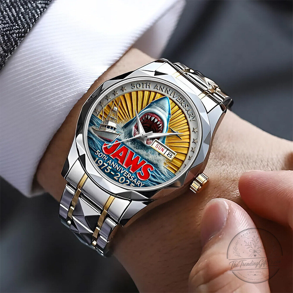 Jaws 50th Anniversary 1975-2025 Commemorative Stainless Steel Watch 5 Jaws 50th Anniversary 1975-2025 Commemorative Stainless Steel Watch