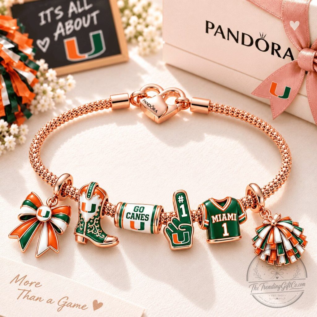University of Miami Hurricanes Rose Gold Charm Bracelet Set University of Miami Hurricanes Rose Gold Charm Bracelet Set