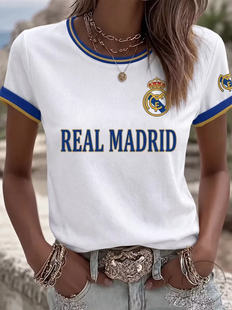 Real Madrid Women's Fan Artistic Print Short-Sleeve T-Shirt