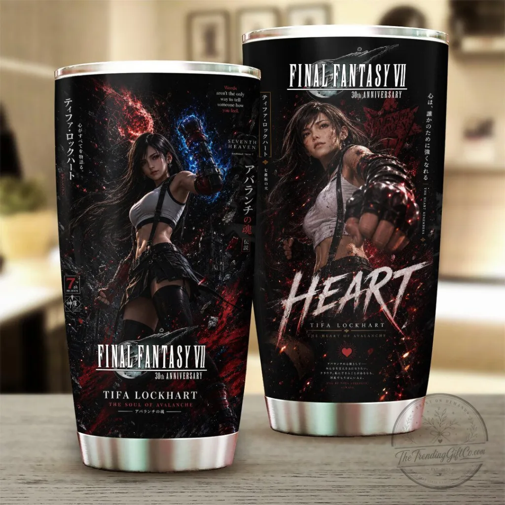 Final Fantasy VII Tifa Lockhart The Soul of Avalanche 30th Anniversary Tumbler