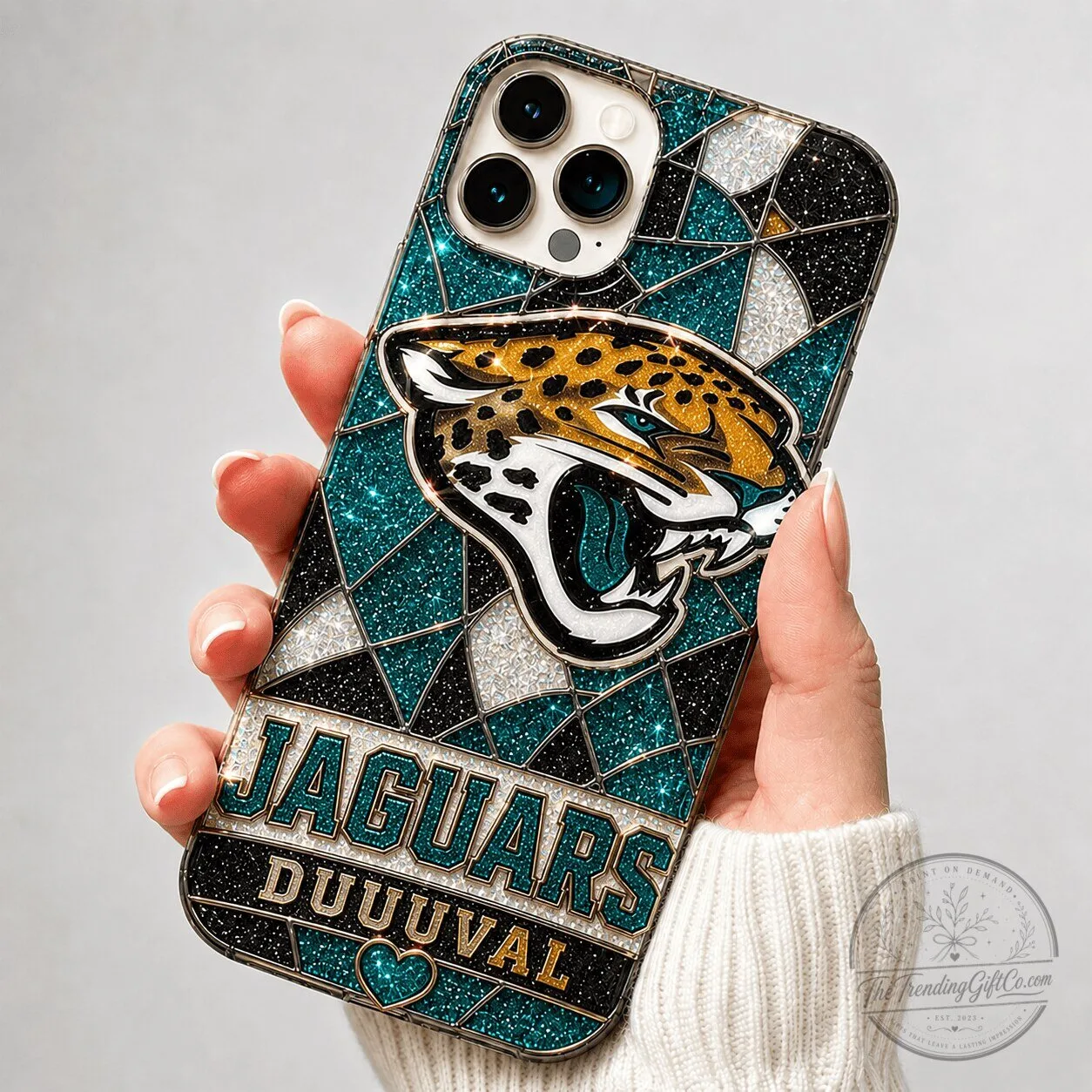 Jacksonville Jaguars Glitter Mosaic National Football League Phone Case