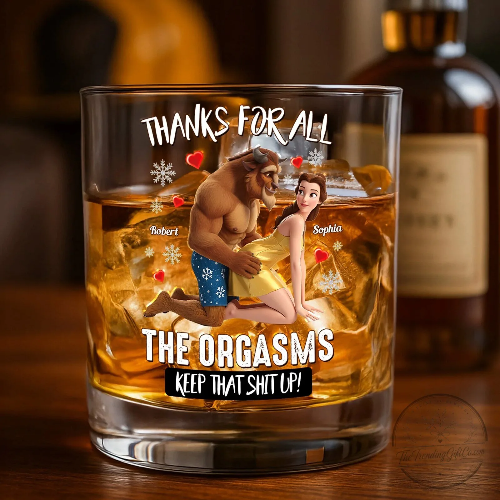 Beauty and the Beast Funny Couple Whiskey Glass 7 Beauty and the Beast Funny Couple Whiskey Glass