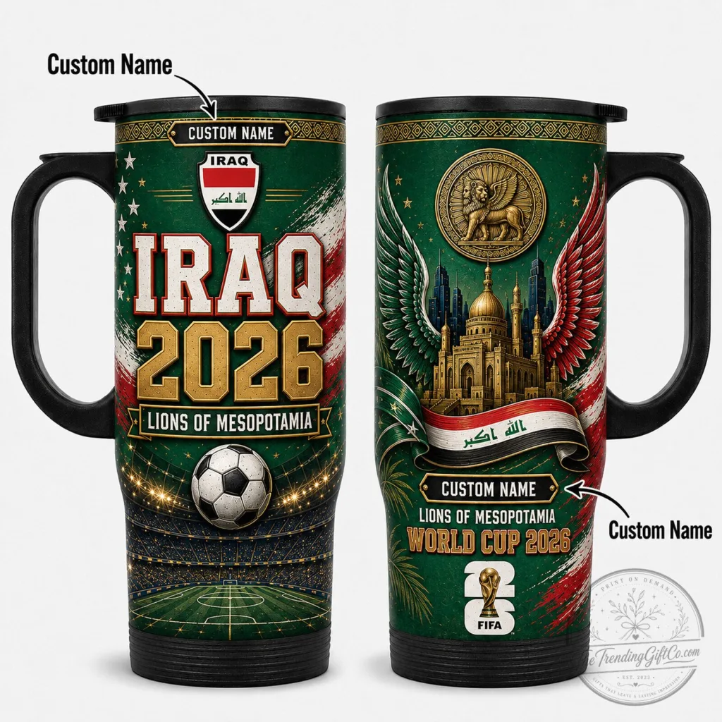 Iraq National Football Team World Cup 2026 Lions of Mesopotamia Tumbler Iraq National Football Team World Cup 2026 Lions of Mesopotamia Tumbler