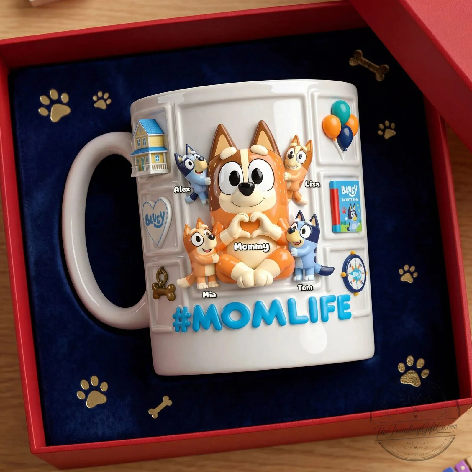Bluey Family Personalized Mom Life Coffee Mug for Mother's Day Gift 4 Bluey Family Personalized Mom Life Coffee Mug for Mother