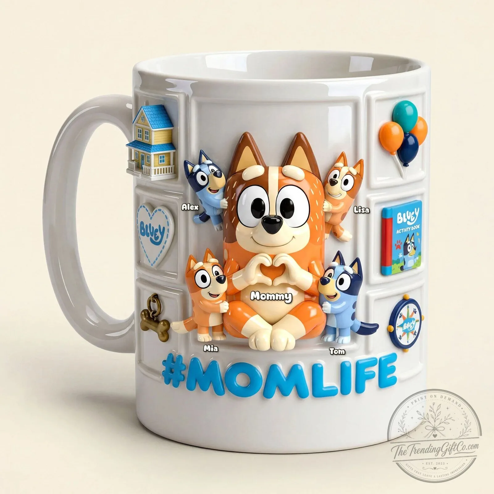 Bluey Family Personalized Mom Life Coffee Mug for Mother's Day Gift 5 Bluey Family Personalized Mom Life Coffee Mug for Mother