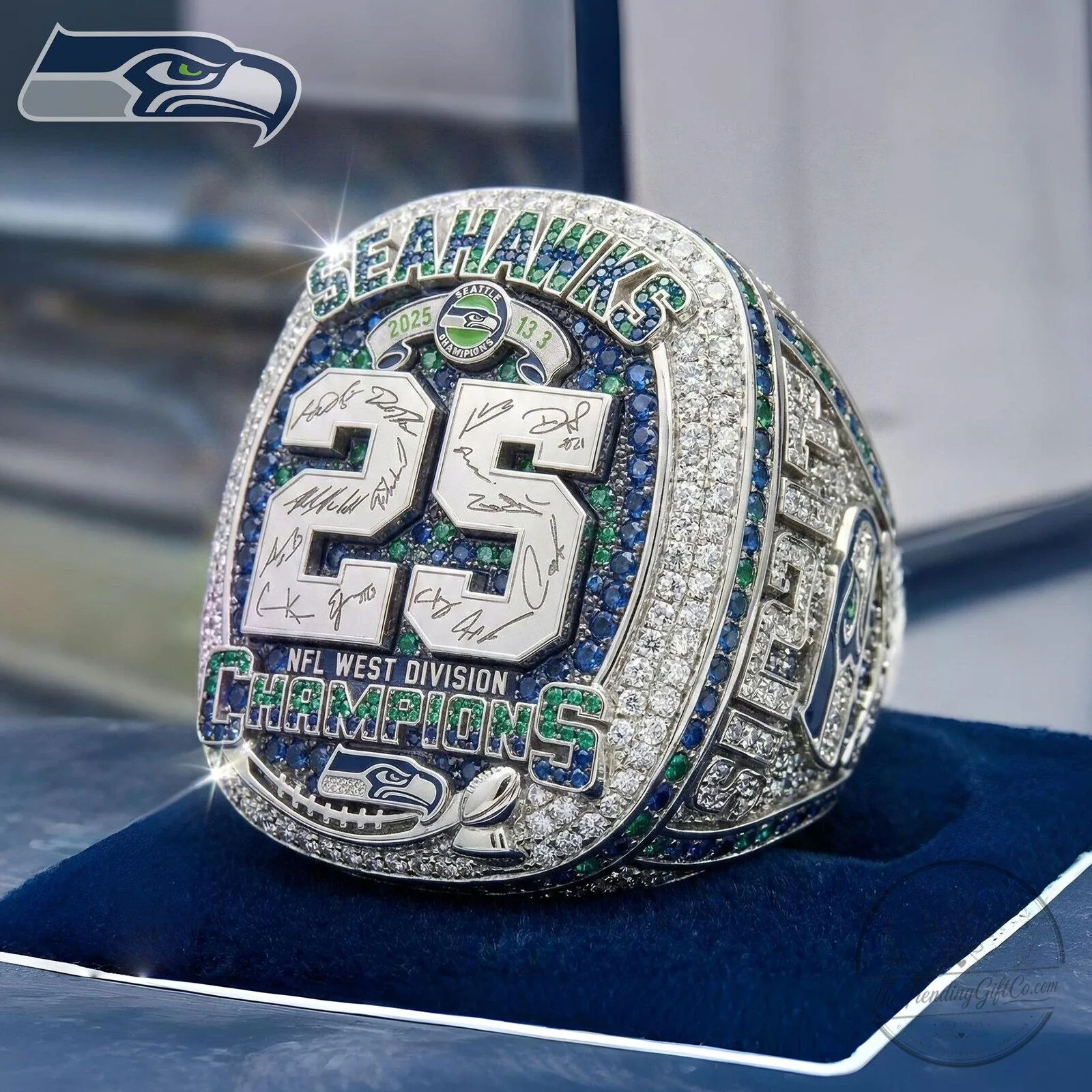 2025 Super Bowl Ring for Seattle Seahawks NFL West Division Champions