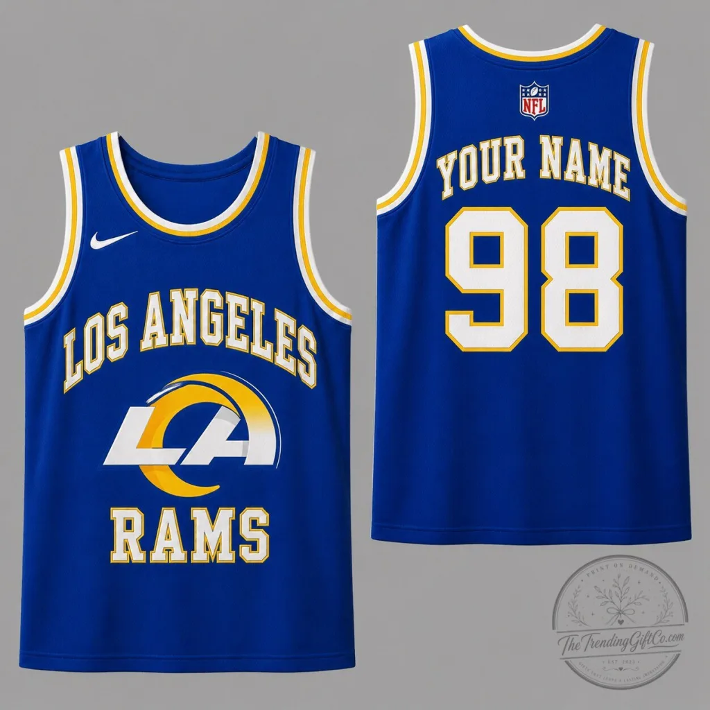 Los Angeles Rams Royal Blue Personalized Custom Name Number NFL Football Jersey Los Angeles Rams Royal Blue Personalized Custom Name Number NFL Football Jersey