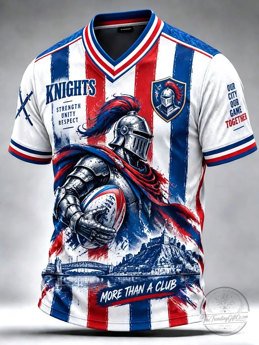 Newcastle Knights Rugby Team Fan Graphic Rugby Jersey