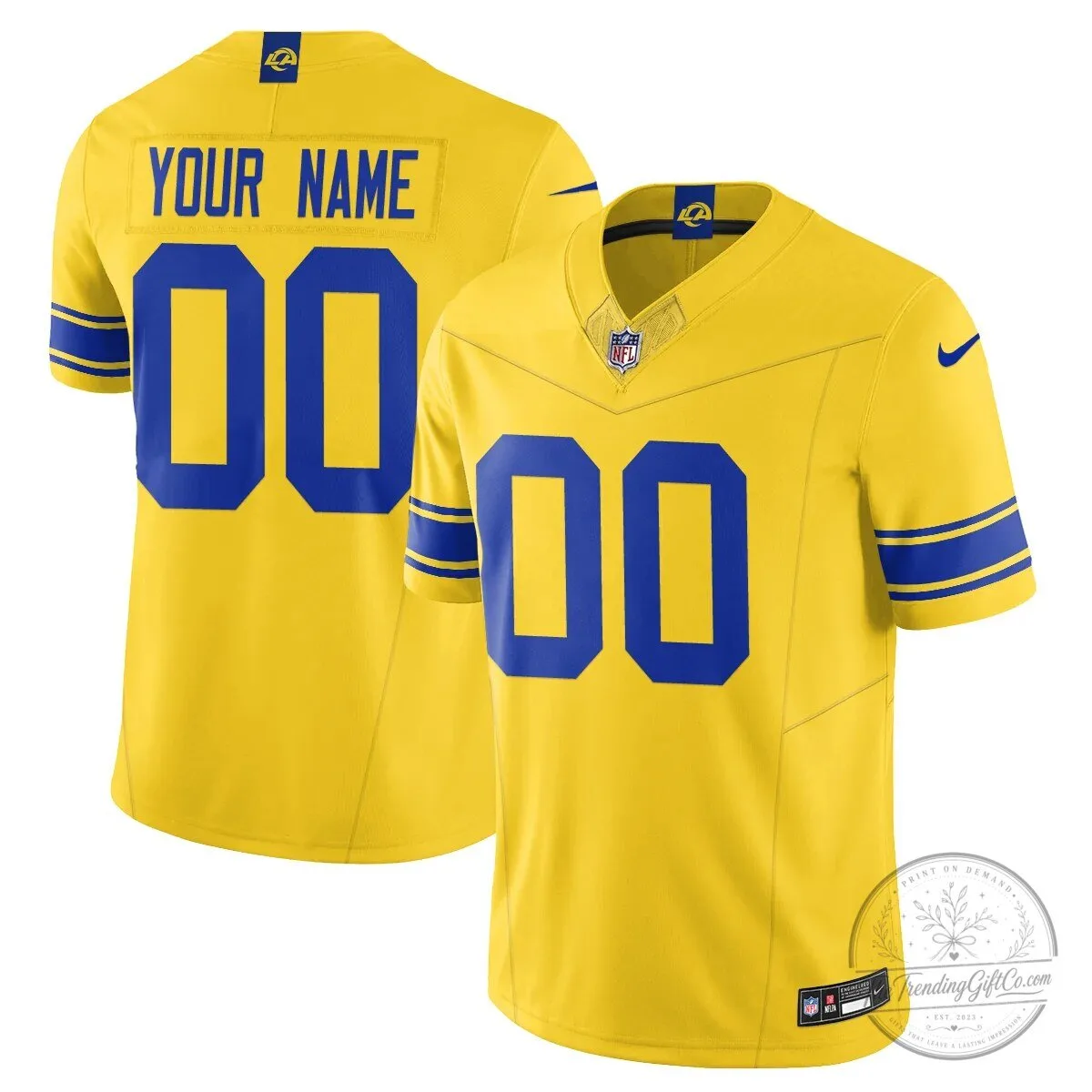 Los Angeles Rams Alternate Vapor Custom Football Jersey Stitched 2 Los Angeles Rams Alternate Vapor Custom Football Jersey Stitched