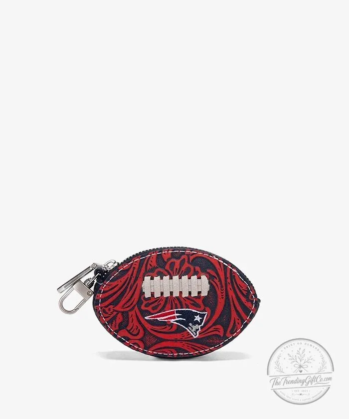 New England Patriots Football Coin Purse Keychain