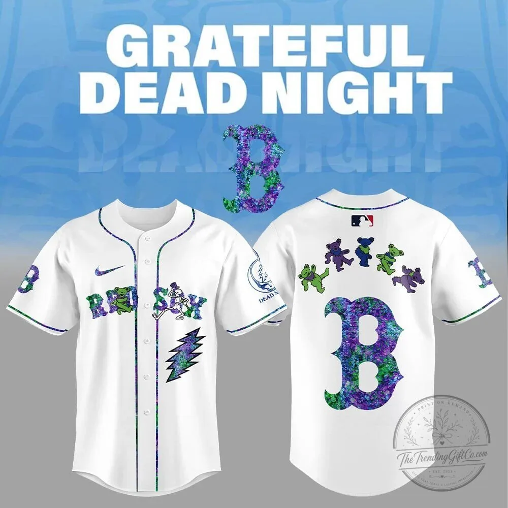 Boston Red Sox Grateful Dead Night Limited Edition Baseball Jersey 4 Boston Red Sox Grateful Dead Night Limited Edition Baseball Jersey