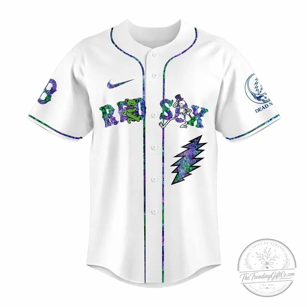 Boston Red Sox Grateful Dead Night Limited Edition Baseball Jersey 5 Boston Red Sox Grateful Dead Night Limited Edition Baseball Jersey