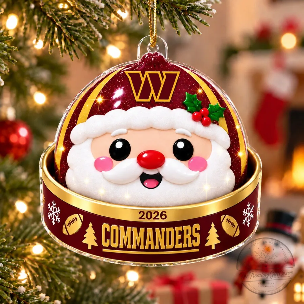 Washington Commanders Santa Claus Christmas Tree Ornament Holiday Decoration Washington Commanders Santa Claus Christmas Tree Ornament Holiday Decoration