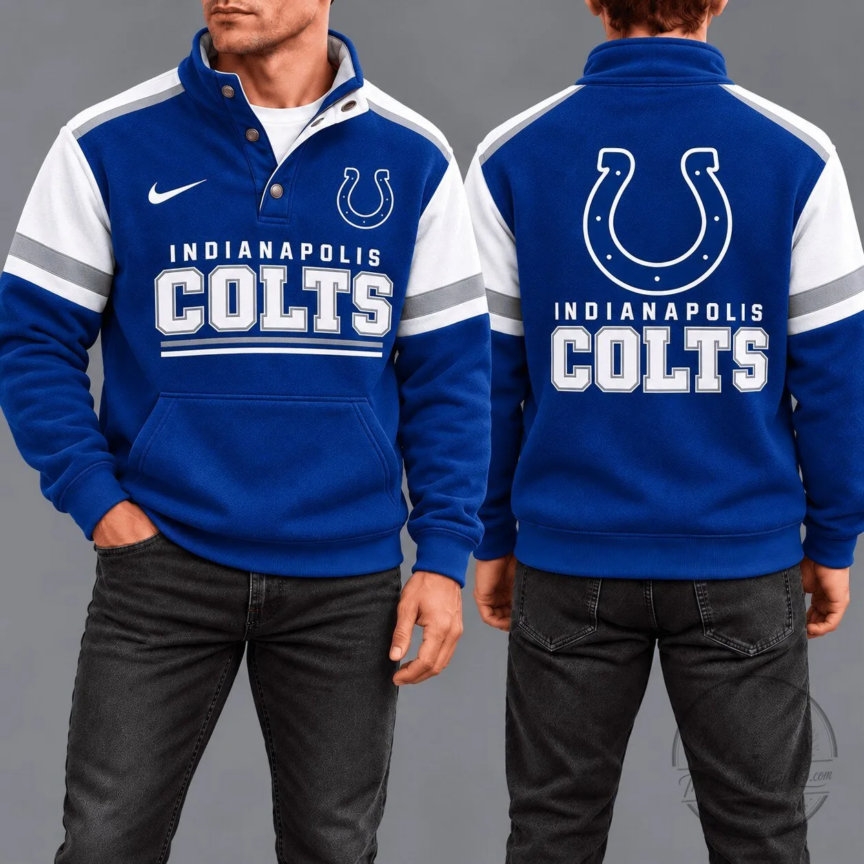 Indianapolis Colts NFL Game Day Snap-Neck Sports Fan Pullover Sweatshirt 1 Indianapolis Colts NFL Game Day Snap-Neck Sports Fan Pullover Sweatshirt