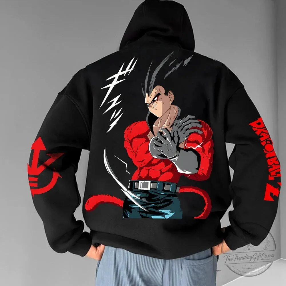 Dragon Ball Z Super Saiyan 4 Vegeta Anime Graphic Black Hoodie