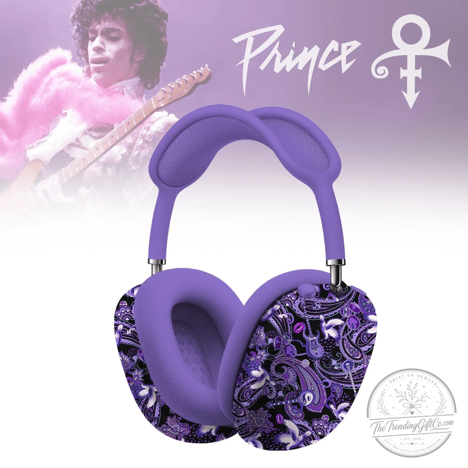 Prince Purple Paisley Pattern Headphone Case Cover