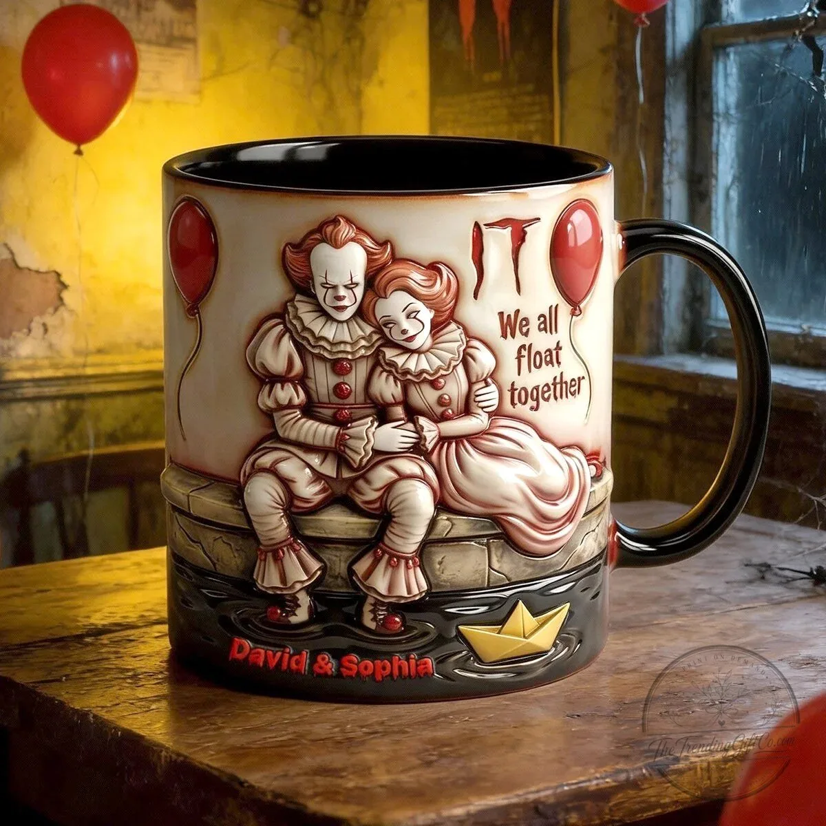 Pennywise and IT Movie Couple Accent Mug