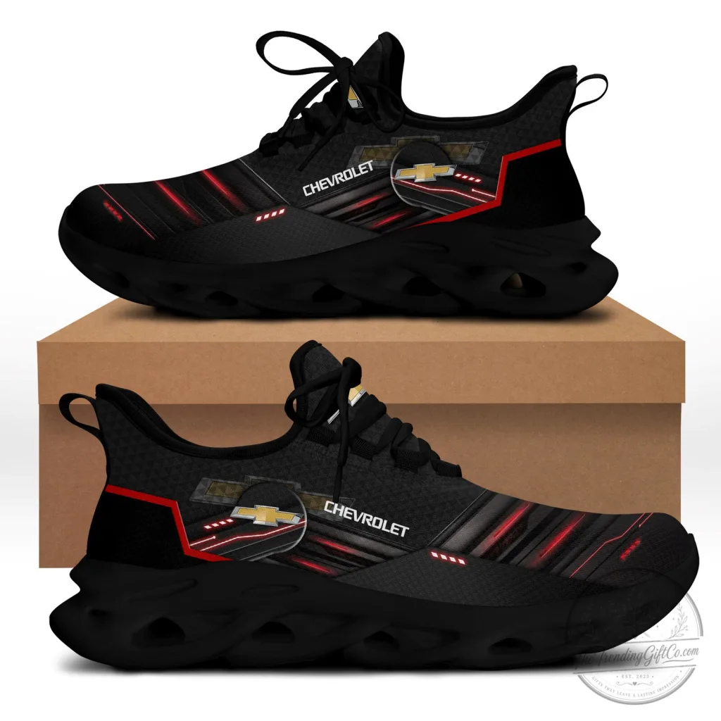 Chevrolet Bowtie Logo Black Running Shoes for Men and Women Chevrolet Bowtie Logo Black Running Shoes for Men and Women