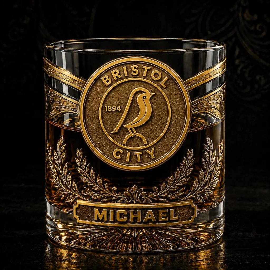Bristol City Football Club Personalized Whiskey Glass Bristol City Football Club Personalized Whiskey Glass