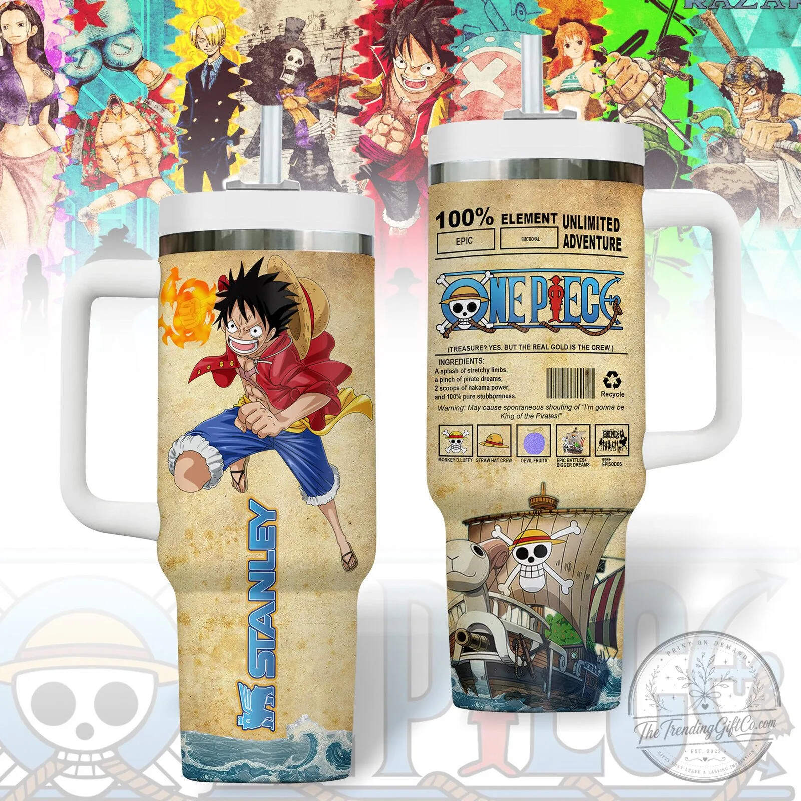 One Piece Monkey D. Luffy Stanley 40oz Stainless Steel Tumbler with Handle