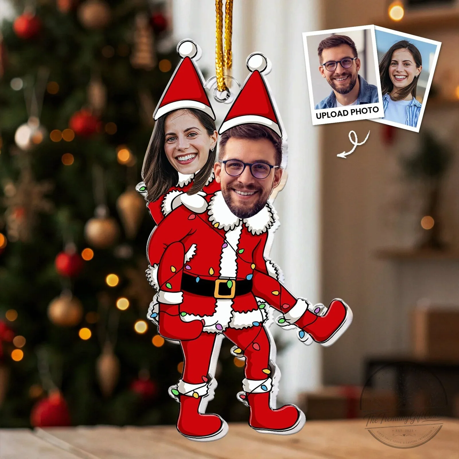 Personalized Couple Elf Christmas Ornament Custom Photo Funny Holiday Gift 8 Personalized Couple Elf Christmas Ornament Custom Photo Funny Holiday Gift