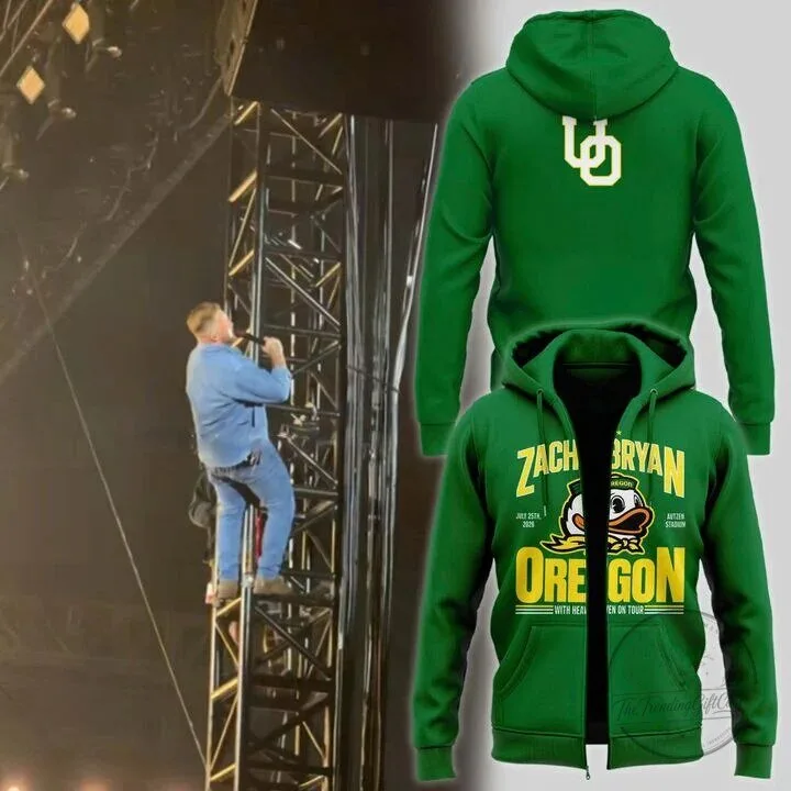 Zach Bryan Oregon Ducks Autzen Stadium Concert Green Hoodie