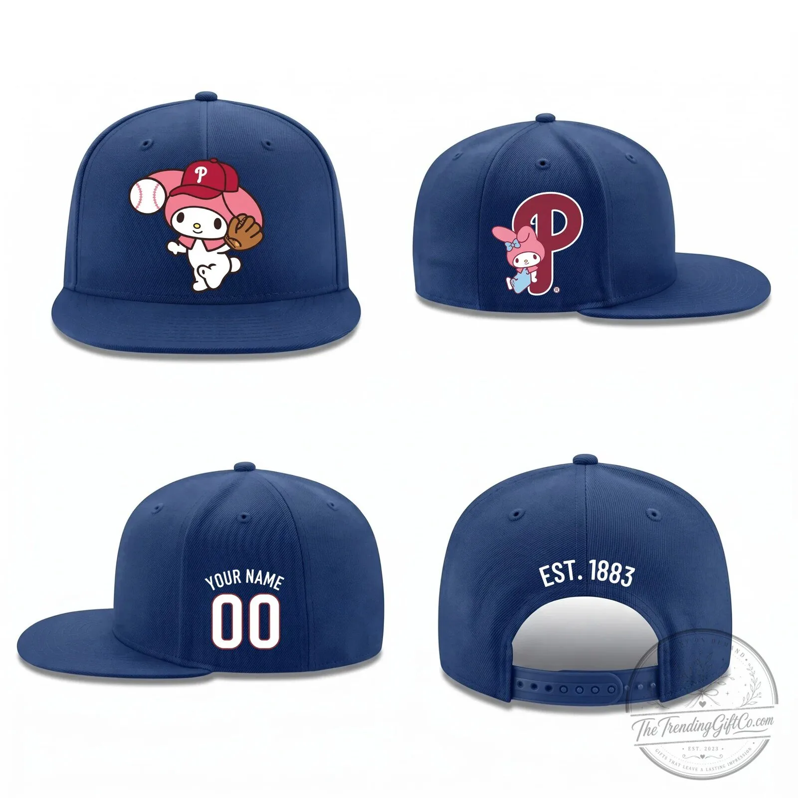 Philadelphia Phillies My Melody Baseball Personalized Snapback Cap Hat 7 Philadelphia Phillies My Melody Baseball Personalized Snapback Cap Hat