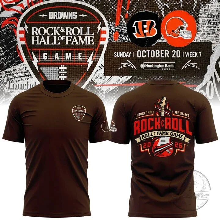 Cleveland Browns Rock And Roll Hall Of Fame Game T-Shirt 3 Cleveland Browns Rock And Roll Hall Of Fame Game T-Shirt