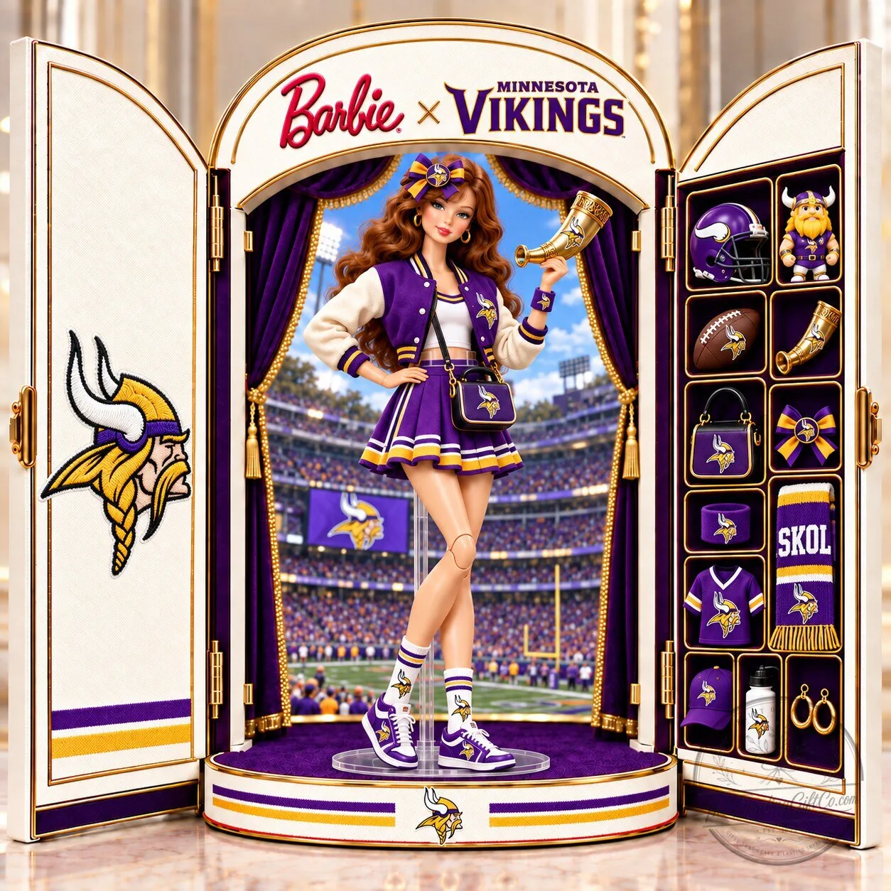 Barbie Minnesota Vikings Collectible Doll with Football Team Accessories
