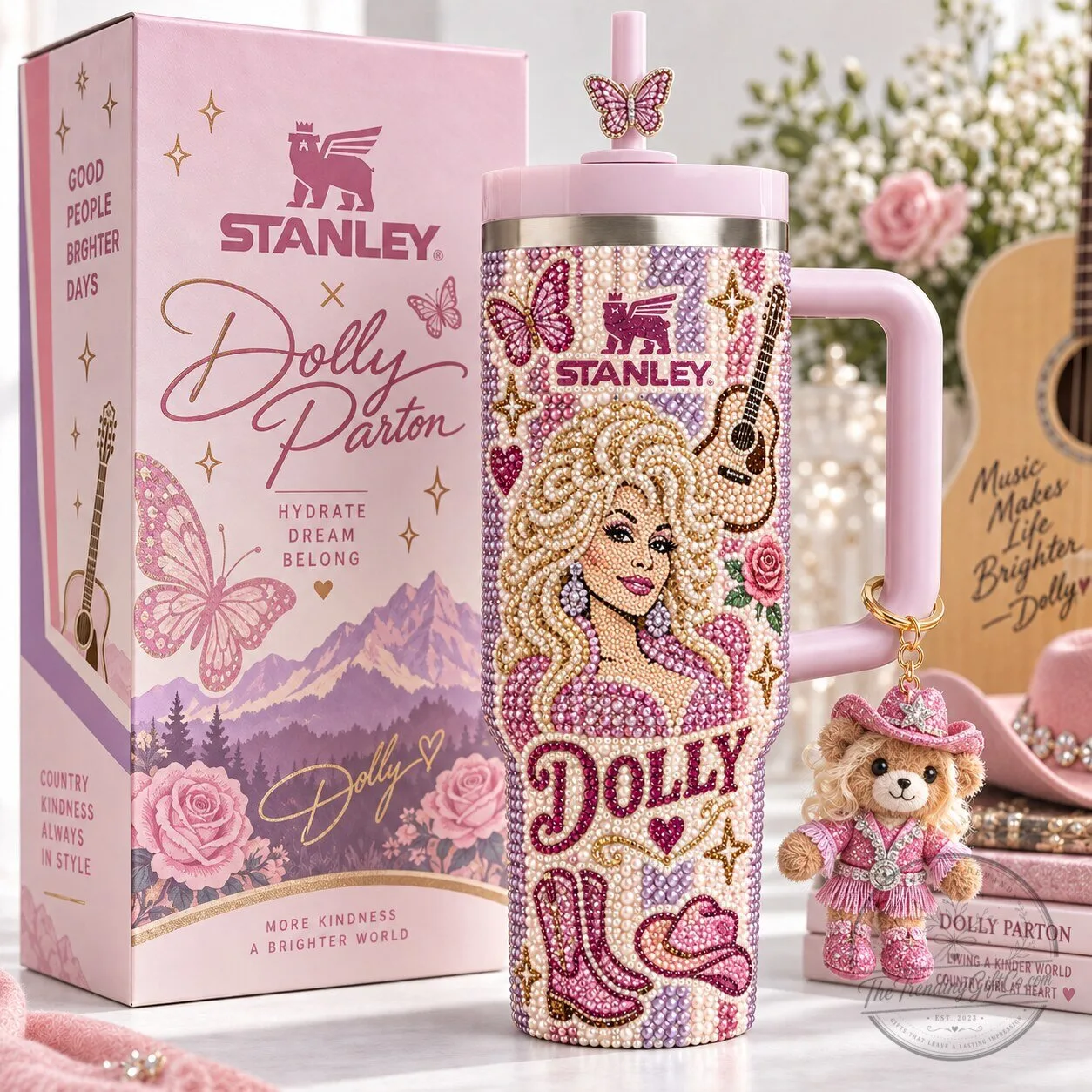 Dolly Parton Stanley Tumbler With Handle And Straw 1 Dolly Parton Stanley Tumbler With Handle And Straw
