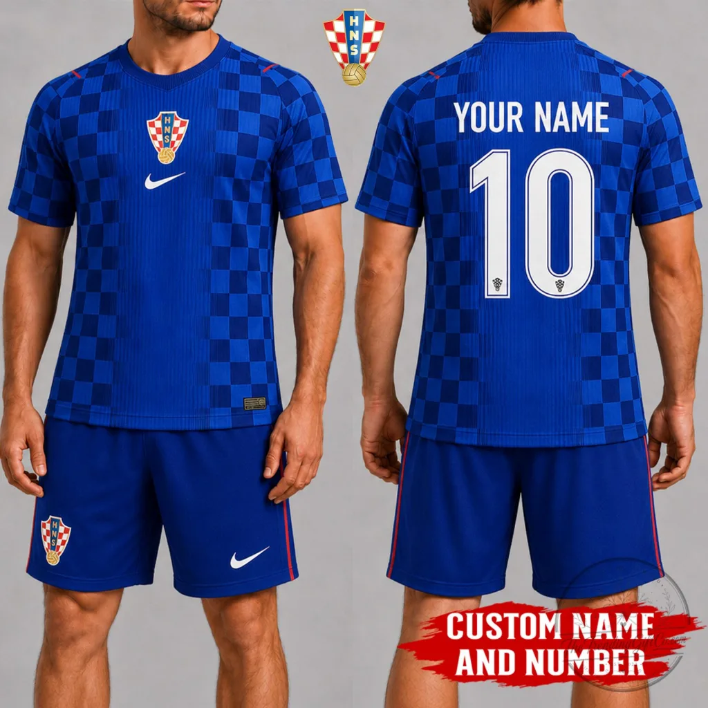 Croatia National Football Team Personalized Blue Soccer Jersey Croatia National Football Team Personalized Blue Soccer Jersey