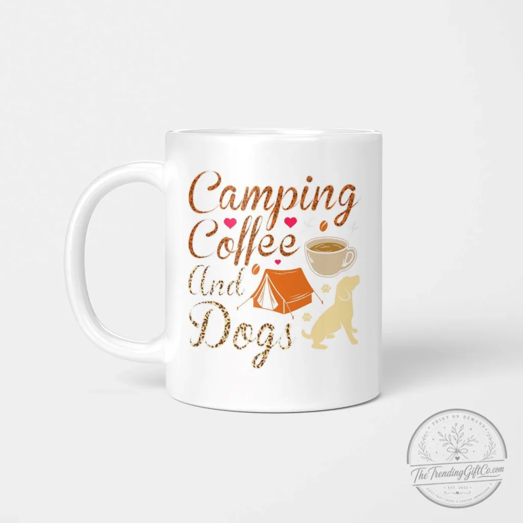 White Ceramic Mug for Dog, Coffee, and Camping Enthusiasts White Ceramic Mug for Dog, Coffee, and Camping Enthusiasts