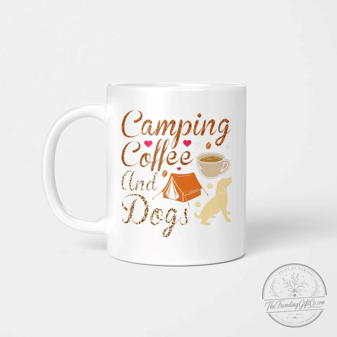 White Ceramic Mug for Dog, Coffee, and Camping Enthusiasts 1 White Ceramic Mug for Dog, Coffee, and Camping Enthusiasts