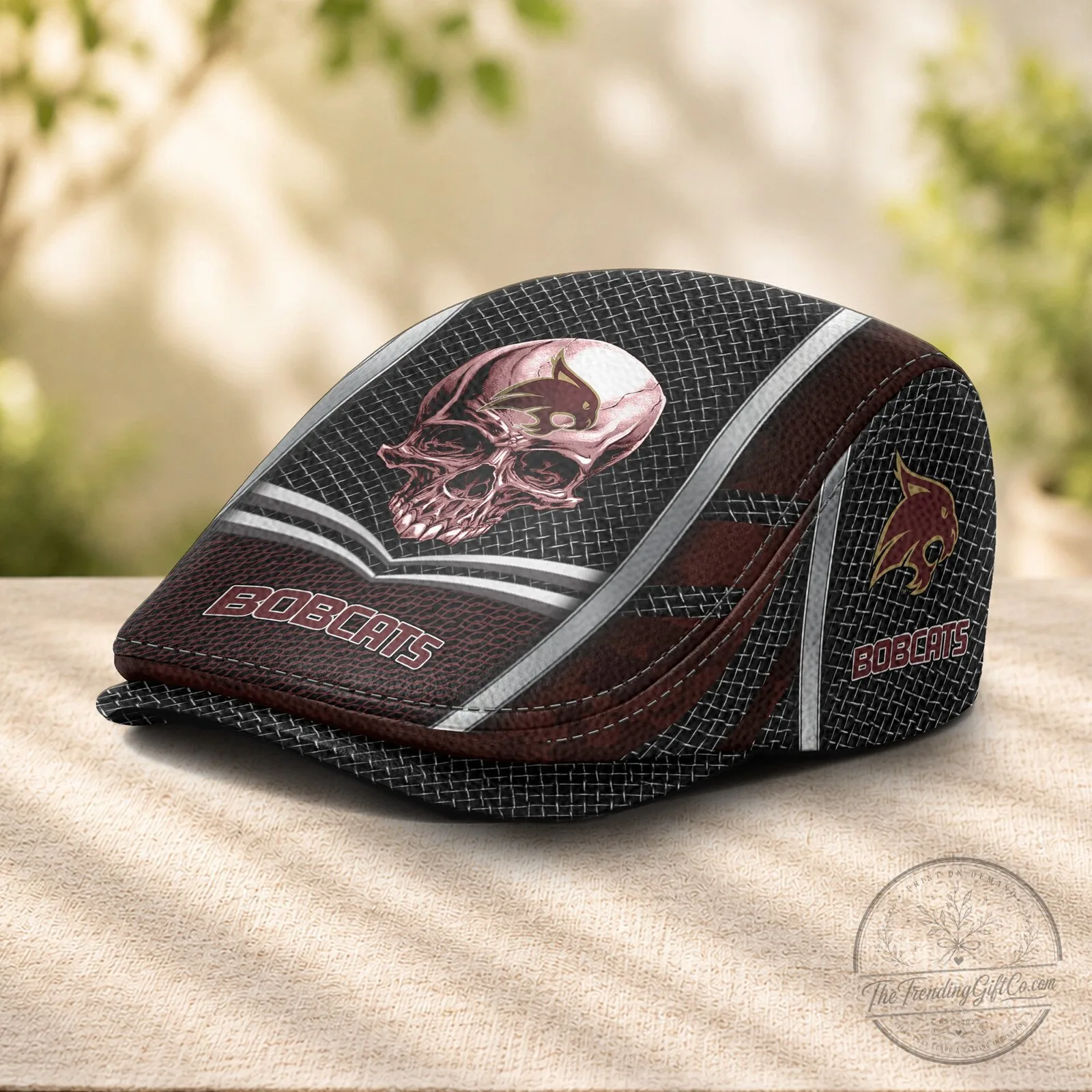 Texas State Bobcats Skull Pattern Flat Cap, Stylish Golf Hat for Men and Women 4 Texas State Bobcats Skull Pattern Flat Cap, Stylish Golf Hat for Men and Women