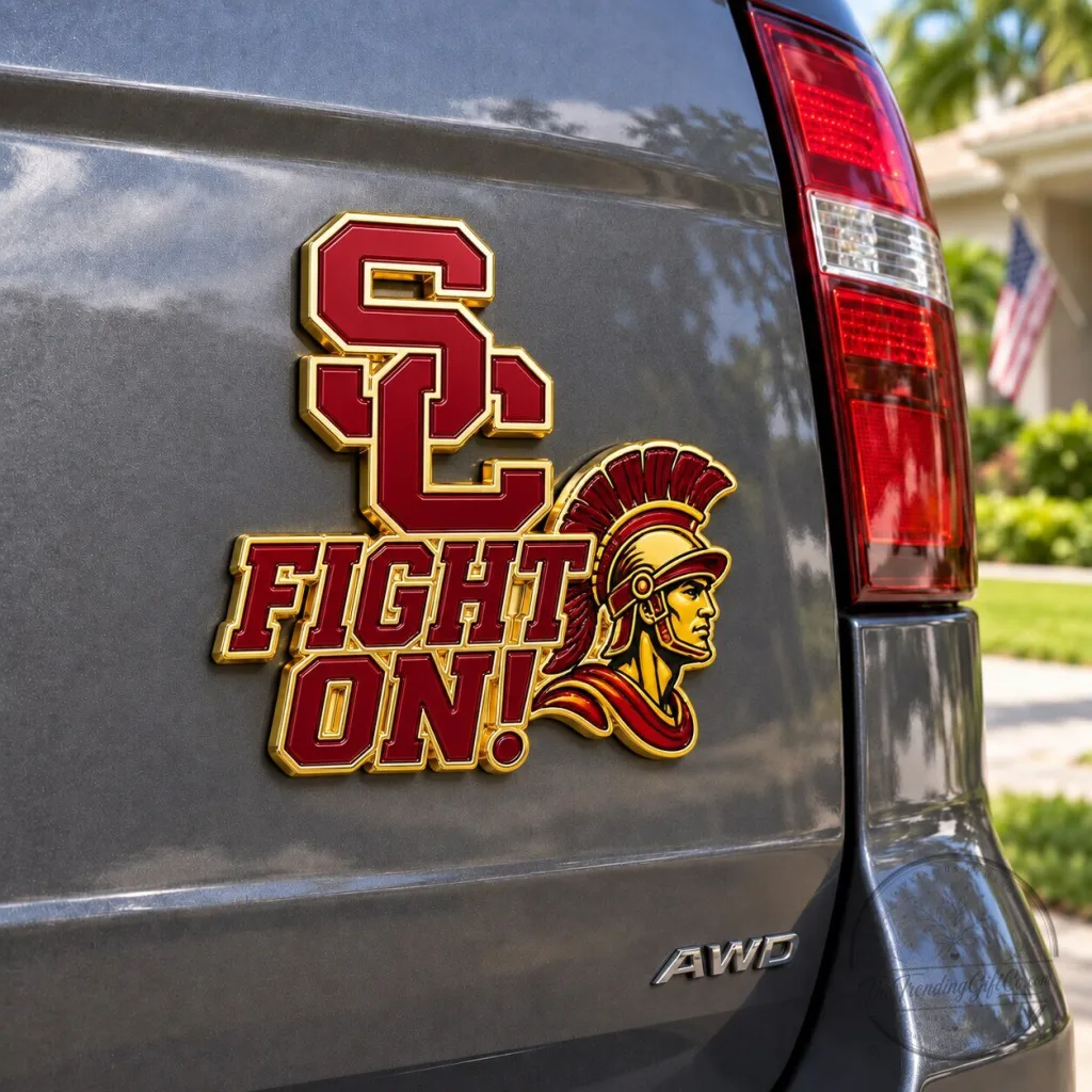 University of Southern California Trojans Fight On! Car Emblem Decal University of Southern California Trojans Fight On! Car Emblem Decal