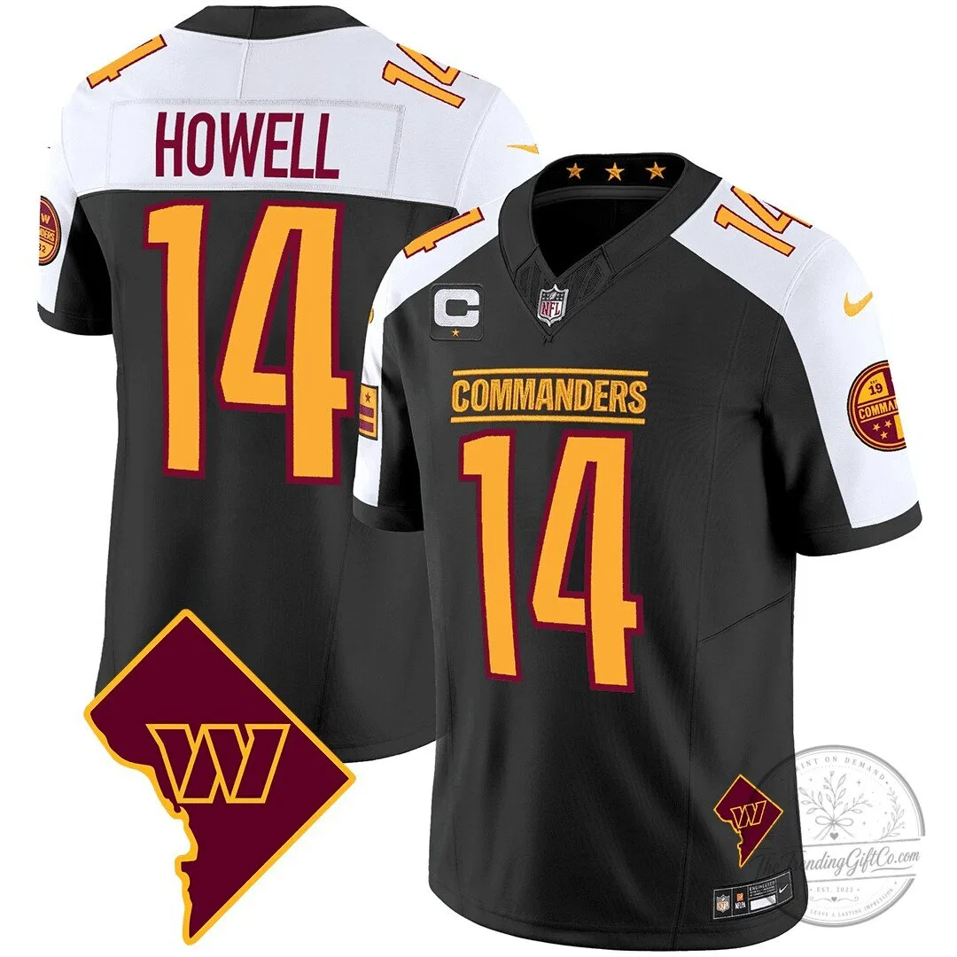 Washington Commanders Sam Howell Number 14 Black Football Jersey 25 Washington Commanders Sam Howell Number 14 Black Football Jersey