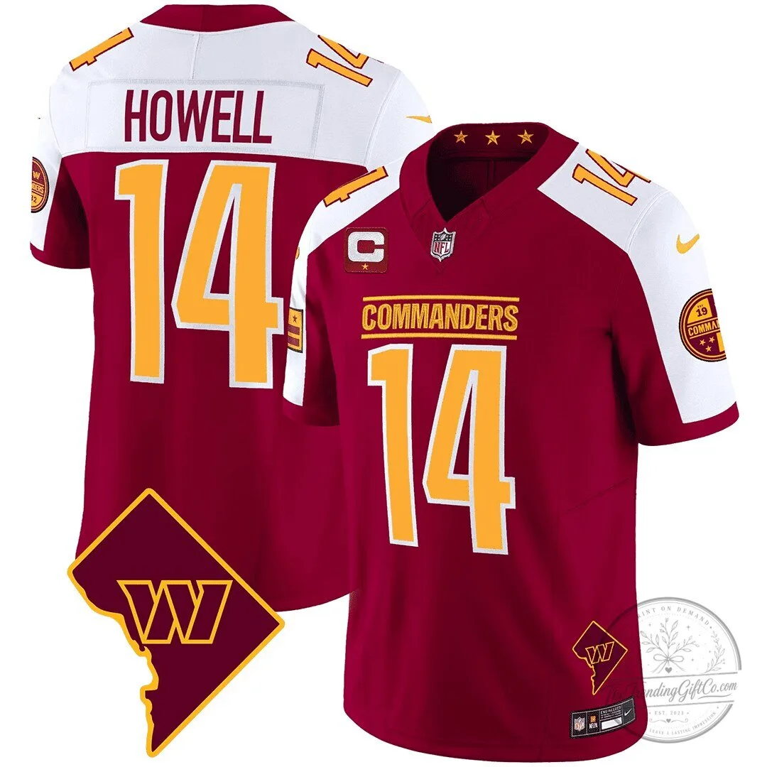Washington Commanders Sam Howell Number 14 Black Football Jersey 30 Washington Commanders Sam Howell Number 14 Black Football Jersey