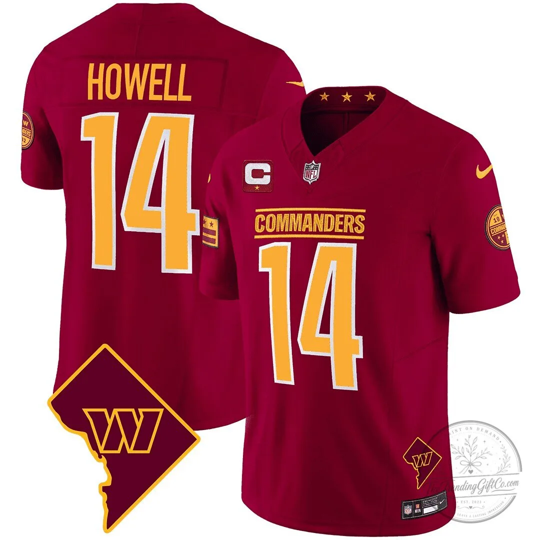 Washington Commanders Sam Howell Number 14 Black Football Jersey 35 Washington Commanders Sam Howell Number 14 Black Football Jersey