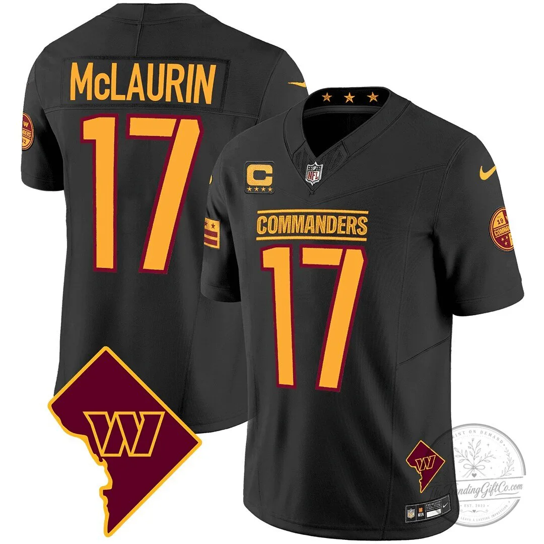 Washington Commanders Sam Howell Number 14 Black Football Jersey 41 Washington Commanders Sam Howell Number 14 Black Football Jersey