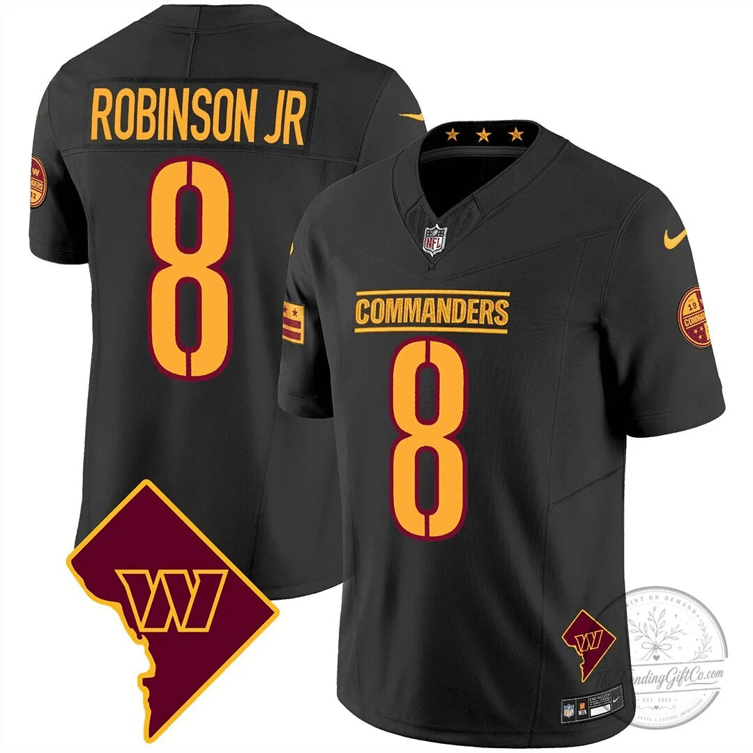 Washington Commanders Sam Howell Number 14 Black Football Jersey 43 Washington Commanders Sam Howell Number 14 Black Football Jersey