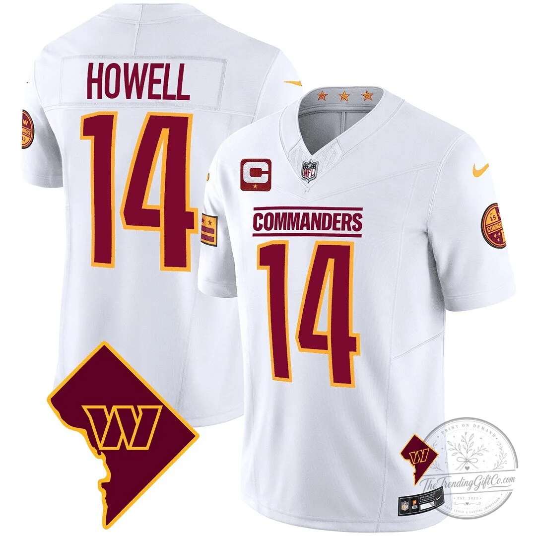 Washington Commanders Sam Howell Number 14 Black Football Jersey 45 Washington Commanders Sam Howell Number 14 Black Football Jersey